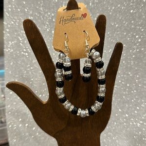 Handmade black and silver bracelet